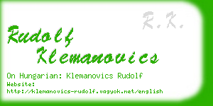 rudolf klemanovics business card